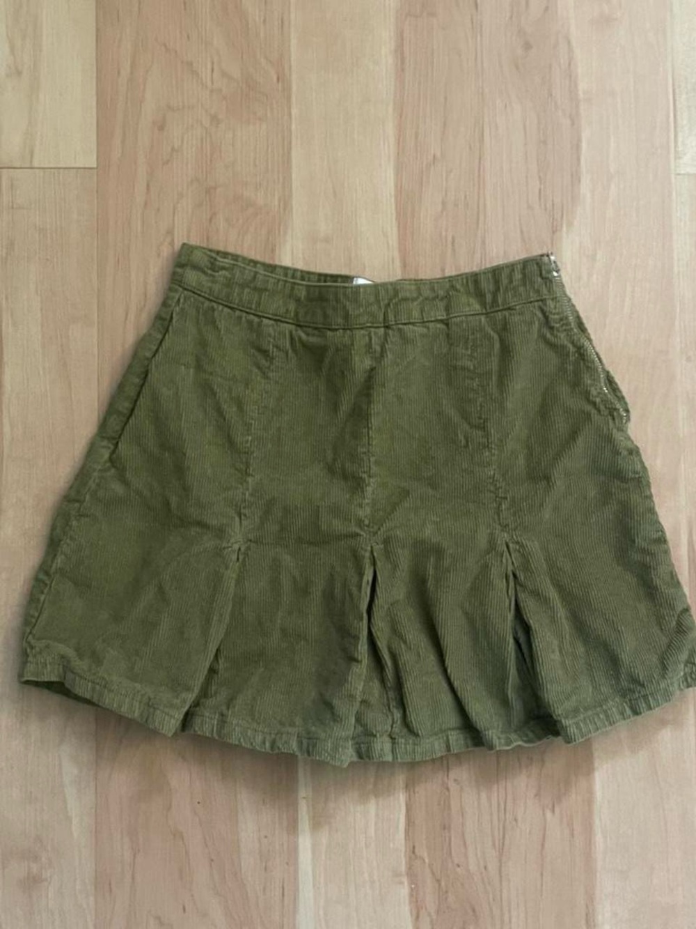 UO Olive Green Corduroy Mini Skirt